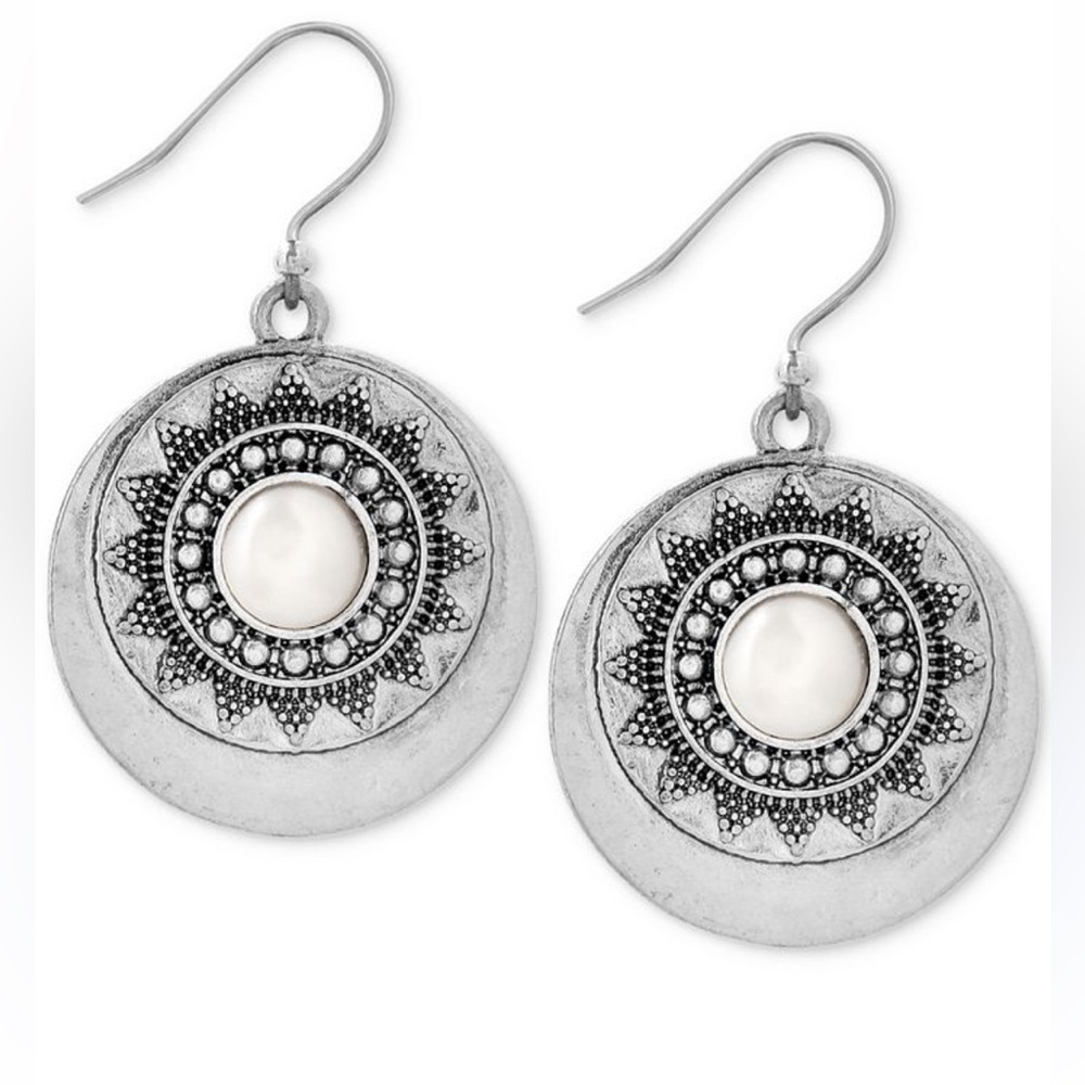 Lucky Brand Silver Southwestern Sun Earrings - Picture 2 of 8